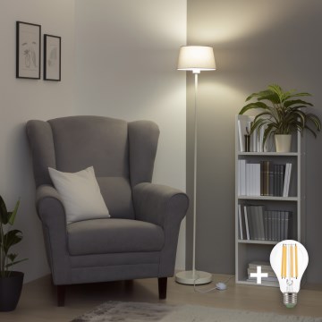 Brilagi - Lámpara LED de pie CERIA 1xE27/40W/230V Ø 25 cm gris/blanco