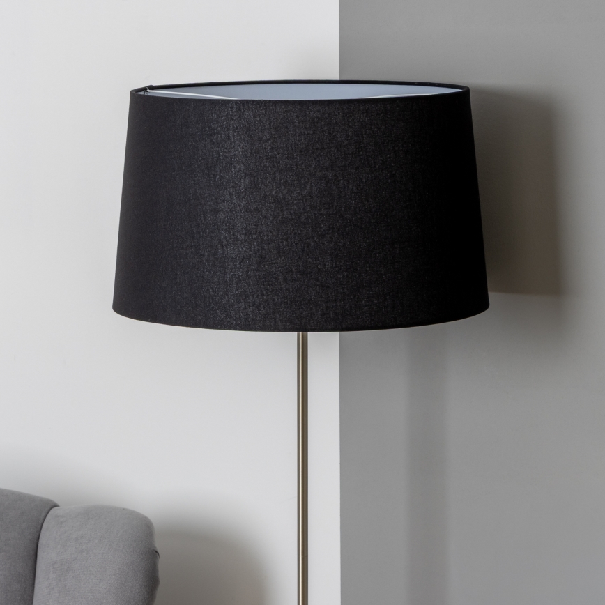 Brilagi - Lámpara LED de pie CERIA 1xE27/40W/230V Ø 45 cm negra/cromo mate