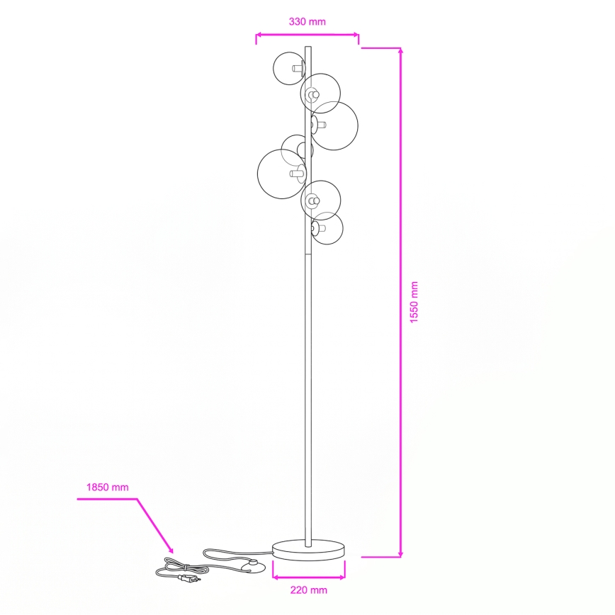 BRILAGI - Lámpara LED de pie MILLA 7xG9/3W/230V dorado/blanco