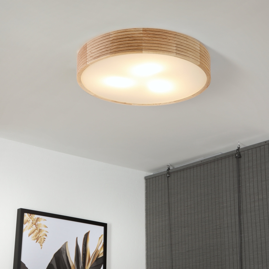 Brilagi - Lámpara LED de techo CARVALHO MODERN 3xE27/60W/230V, diámetro 47,5 cm, roble