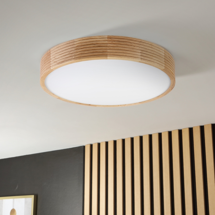 Brilagi - Lámpara LED de techo CARVALHO MODERN 3xE27/60W/230V, diámetro 47,5 cm, roble