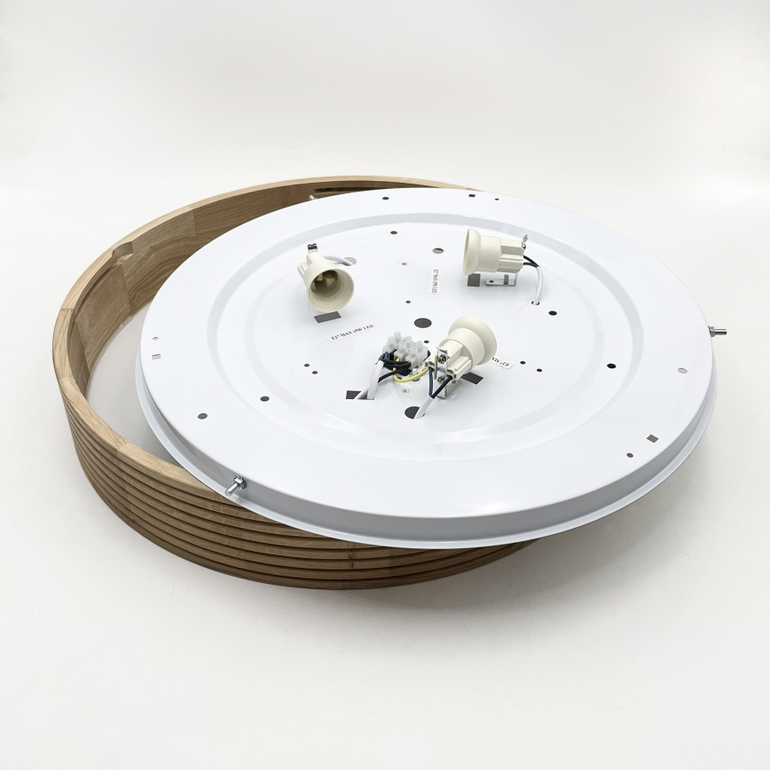 Brilagi - Lámpara LED de techo CARVALHO MODERN 3xE27/60W/230V, diámetro 47,5 cm, roble