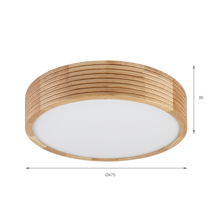 Brilagi - Lámpara LED de techo CARVALHO MODERN 3xE27/60W/230V, diámetro 47,5 cm, roble