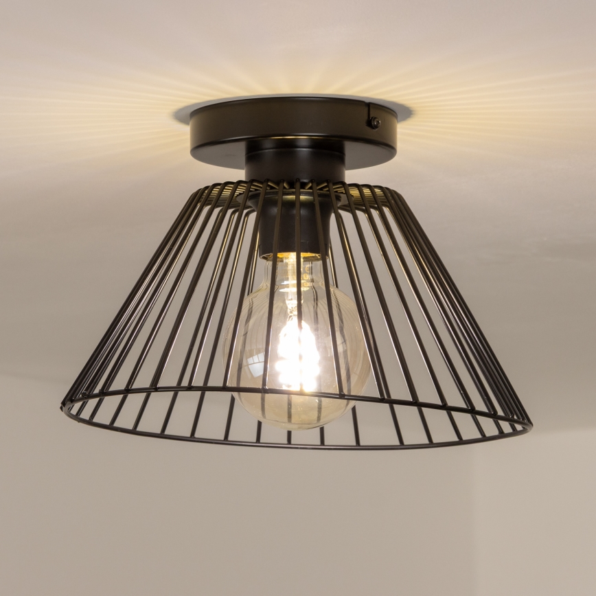 Brilagi - Lámpara LED de techo de montaje en superficie CERIA WIRE 1xE27/40W/230V Ø 30 cm negra