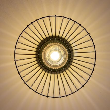 Brilagi - Lámpara LED de techo de montaje en superficie CERIA WIRE 1xE27/40W/230V Ø 30 cm negra