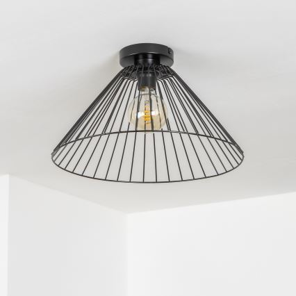 Brilagi - Lámpara LED de techo de montaje en superficie CERIA WIRE 1xE27/40W/230V Ø 45 cm, negra