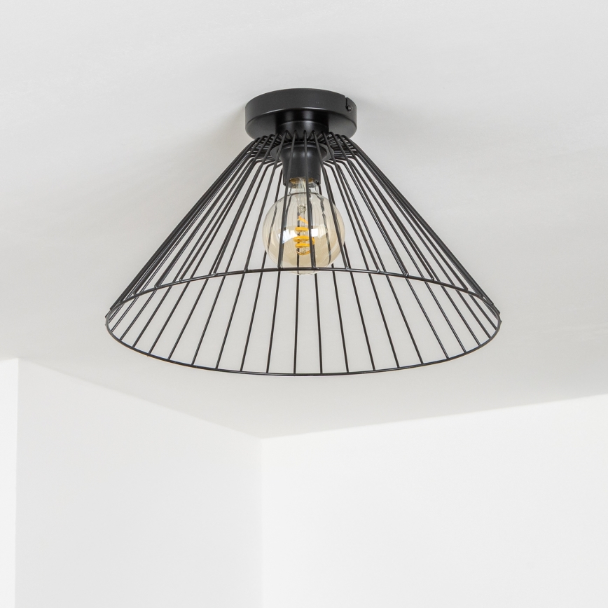 Brilagi - Lámpara LED de techo de montaje en superficie CERIA WIRE 1xE27/40W/230V Ø 45 cm, negra