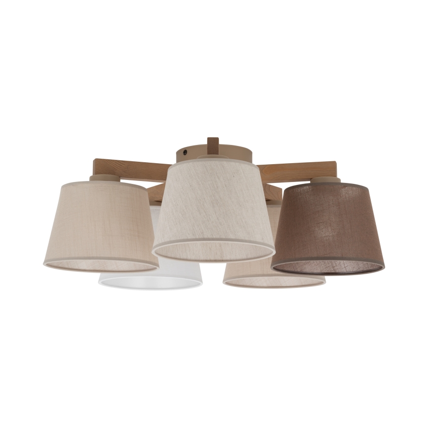 BRILAGI - Lámpara LED de techo de montaje en superficie LATTE SABIA 5xE27/15W/230V pino/mezcla
