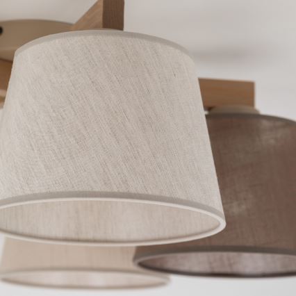 BRILAGI - Lámpara LED de techo de montaje en superficie LATTE SABIA 5xE27/15W/230V pino/mezcla