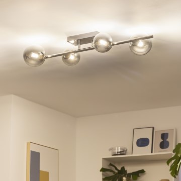 Brilagi - Lámpara LED de techo de montaje en superficie MILLA 4xG9/3W/230V cromado negro/ahumado
