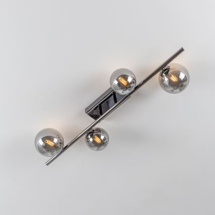 Brilagi - Lámpara LED de techo de montaje en superficie MILLA 4xG9/3W/230V cromado negro/ahumado