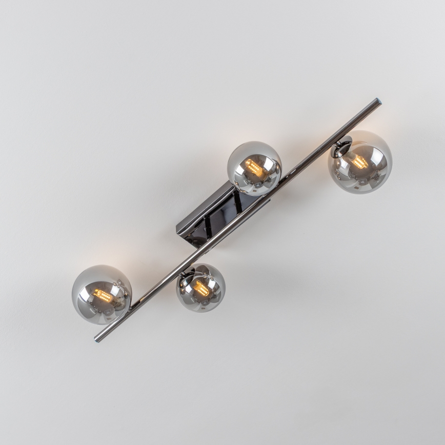Brilagi - Lámpara LED de techo de montaje en superficie MILLA 4xG9/3W/230V cromado negro/ahumado