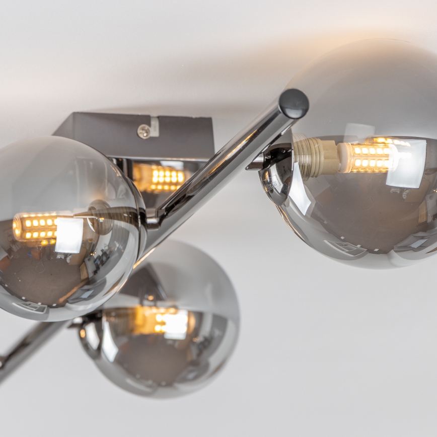 Brilagi - Lámpara LED de techo de montaje en superficie MILLA 4xG9/3W/230V cromado negro/ahumado