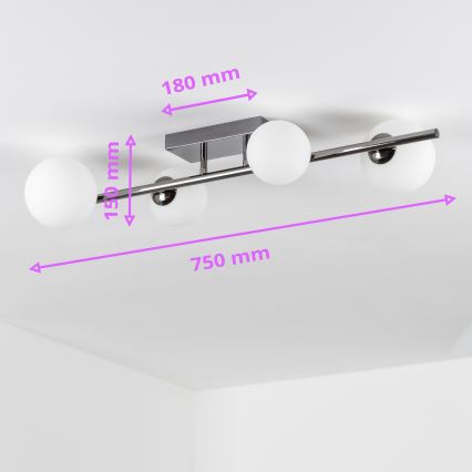 Brilagi - Lámpara LED de techo de montaje en superficie MILLA 4xG9/3W/230V negro cromado/blanco