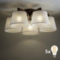 BRILAGI - Lámpara LED de techo de montaje superficial LATTE 5xE27/15W/230V pino/blanco