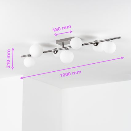 Brilagi - Lámpara LED de techo de montaje superficial MILLA 7xG9/3W/230V negro cromado/blanco