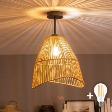 Brilagi - Lámpara LED de techo de superficie CERIA BOHO 1xE27/60W/230V Ø 30 cm negro/marrón