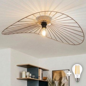 Brilagi - Lámpara LED de techo de superficie CERIA WIRE 1xE27/40W/230V 60x80 cm bronce/roble
