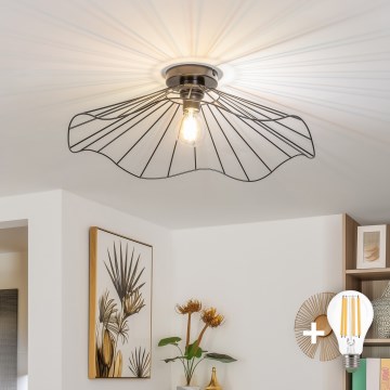 Brilagi - Lámpara LED de techo de superficie CERIA WIRE 1xE27/40W/230V Ø 60 cm negra
