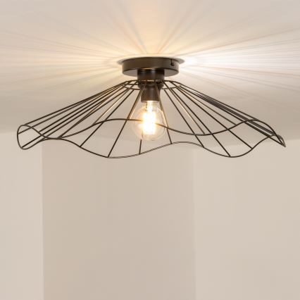 Brilagi - Lámpara LED de techo de superficie CERIA WIRE 1xE27/40W/230V Ø 60 cm negra