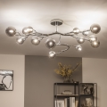 Brilagi - Lámpara LED de techo de superficie MISTEL 15xG9/3W/230V cromo negro/vidrio ahumado