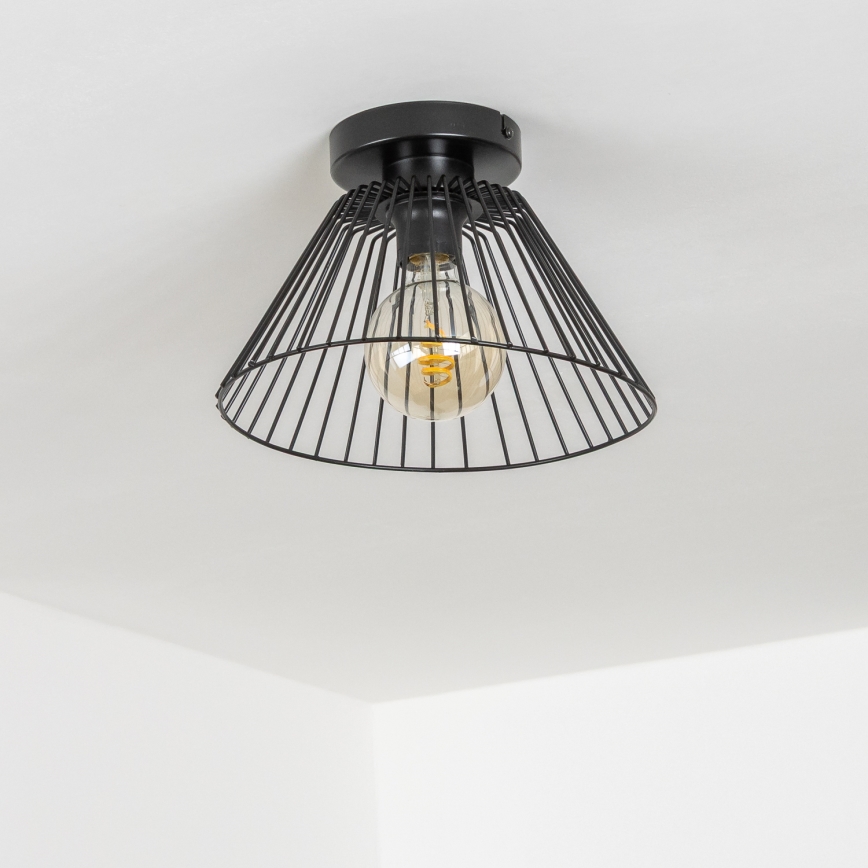 Brilagi - Lámpara LED de techo montada en superficie CERIA WIRE 1xE27/40W/230V Ø 21 cm negra