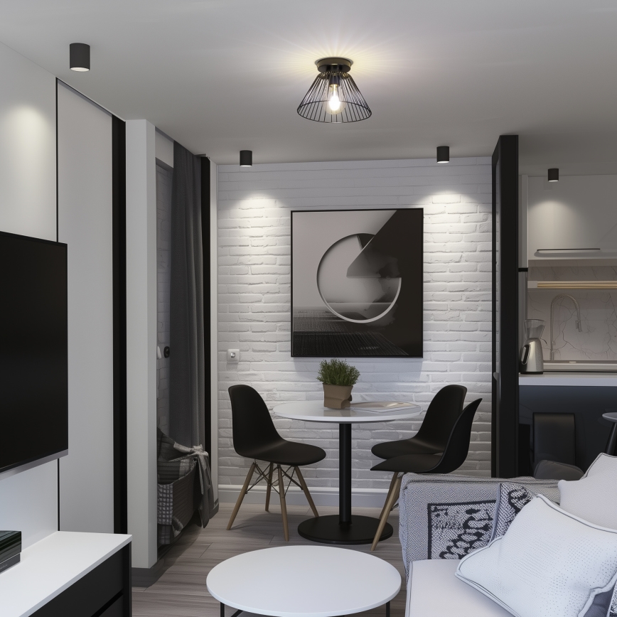 Brilagi - Lámpara LED de techo montada en superficie CERIA WIRE 1xE27/40W/230V Ø 21 cm negra