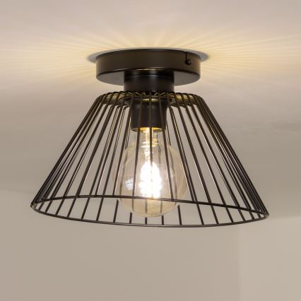 Brilagi - Lámpara LED de techo montada en superficie CERIA WIRE 1xE27/40W/230V Ø 21 cm negra