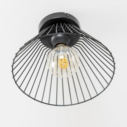 Brilagi - Lámpara LED de techo montada en superficie CERIA WIRE 1xE27/40W/230V Ø 21 cm negra