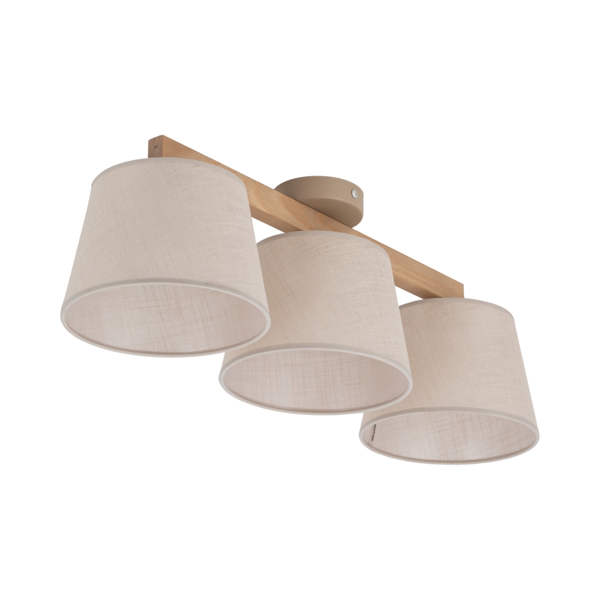 BRILAGI - Lámpara LED de techo montada en superficie LATTE SABIA 3xE27/15W/230V pino/beige