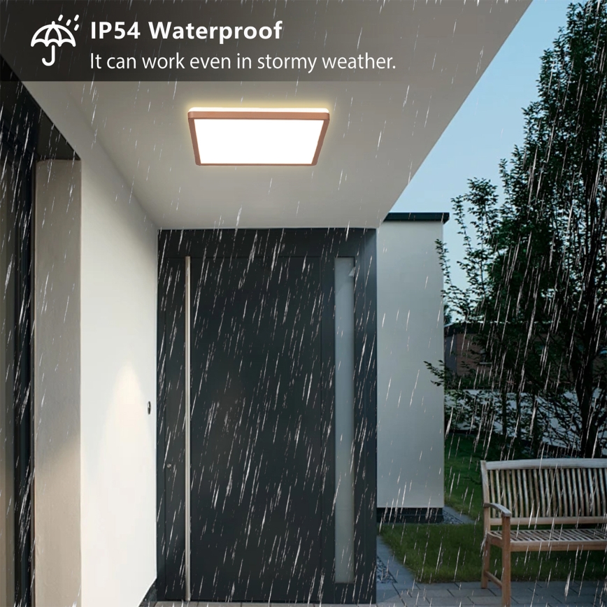 Brilagi - Luminaria LED de techo para baño ULTRA SLIM, 18W, 230V, 30x30 cm, oro rosa, IP54