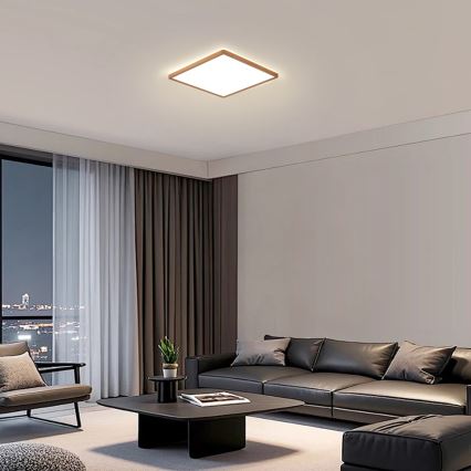 Brilagi - Luminaria LED de techo para baño ULTRA SLIM, 18W, 230V, 30x30 cm, oro rosa, IP54