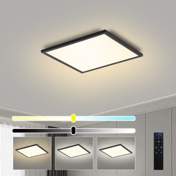 Brilagi - Lámpara LED de techo regulable SLIMFRAME LED/25W/230V 30x30 cm 3000-6000K negra + mando a distancia