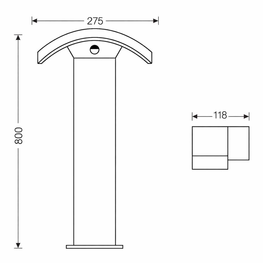 Brilagi - Lámpara LED exterior con sensor ARCELO LED/9W/230V 80 cm IP54
