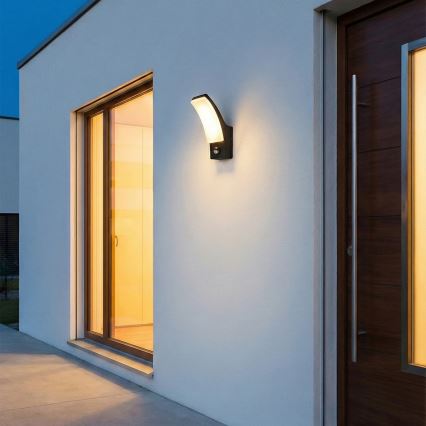 Brilagi - Lámpara de pared LED para exterior con sensor ARCELO LED/9W/230V IP44