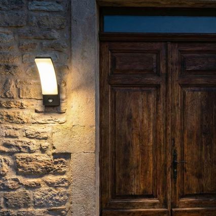 Brilagi - Lámpara de pared LED para exterior con sensor ARCELO LED/9W/230V IP44