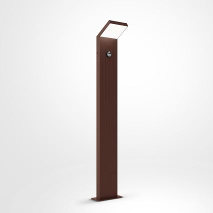 Brilagi - Lámpara LED exterior con sensor RIANO LED/8W/230V, marrón, IP65, 80 cm