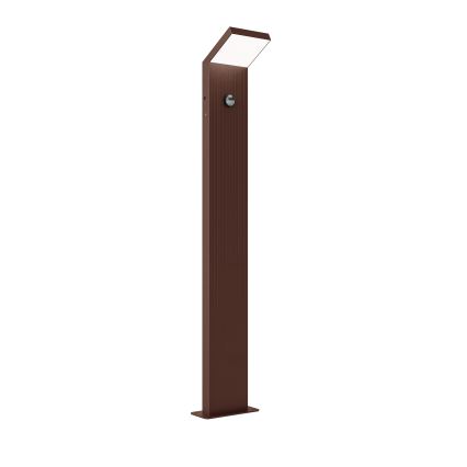 Brilagi - Lámpara LED exterior con sensor RIANO LED/8W/230V, marrón, IP65, 80 cm