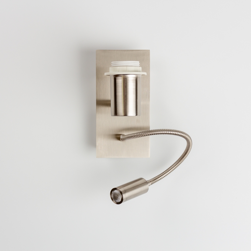 BRILAGI - Lámpara de pared flexible LED BOBO 1xE27/25W/230V + LED/3W cromo mate/beige/con lunares