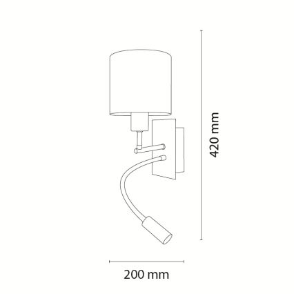 BRILAGI - Lámpara de pared infantil LED flexible BOBO 1xE27/25W/230V + LED/3W cromo mate/crema/conejitos
