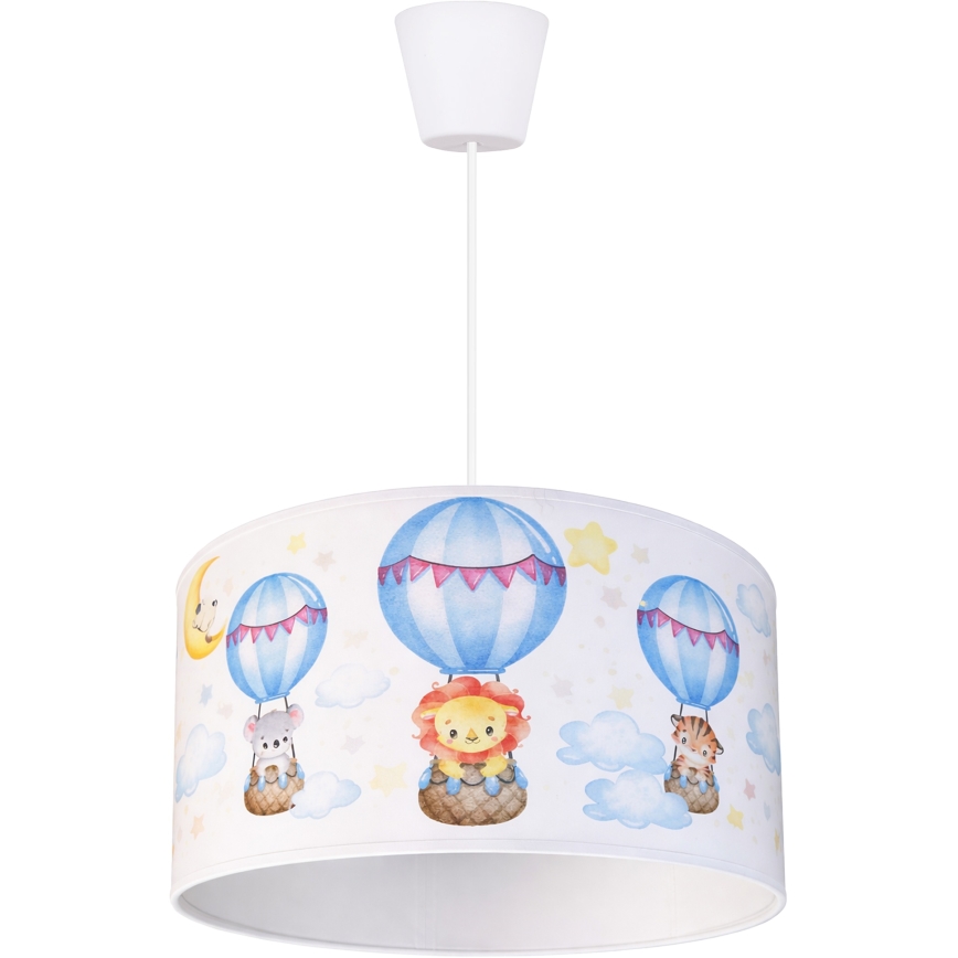 Brilagi - Lámpara LED infantil colgante con cable BOBO 1xE27/60W/230V Ø 35 cm blanco/motivos de animales
