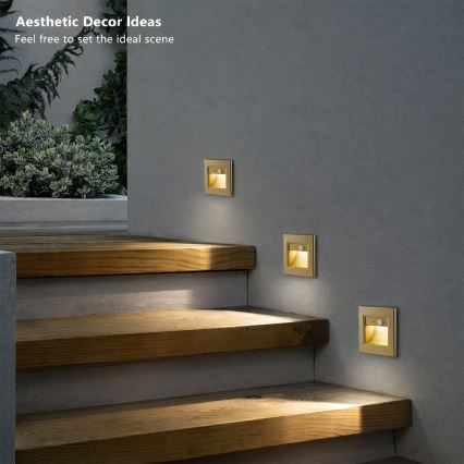 Brilagi - Lámpara LED de escalera con sensor STEP LIGHT LED/1,5W/230V IP44 dorada