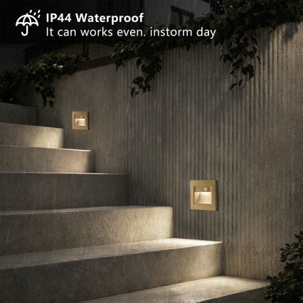 Brilagi - Lámpara LED de escalera con sensor STEP LIGHT LED/1,5W/230V IP44 dorada