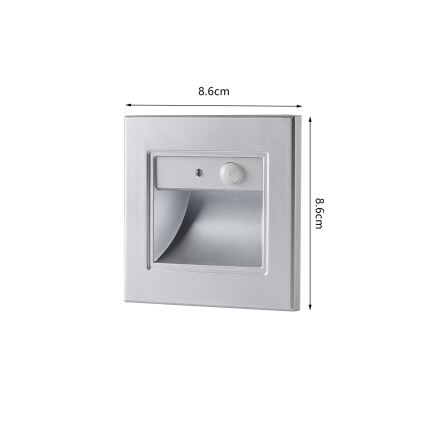 Brilagi - Luz LED para escalera con sensor STEP LIGHT LED/1,5W/230V IP44 plateada
