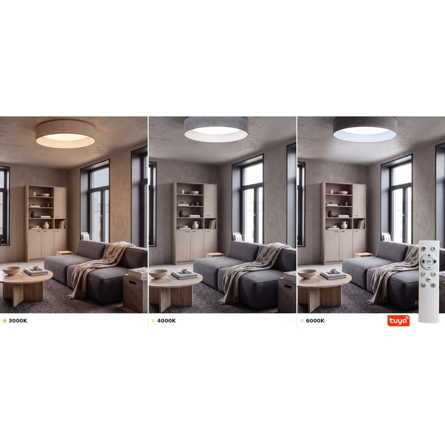 Brilagi - Lámpara de techo LED regulable VELVET SMARTIX STARS LED/36W/230V 3000-6000K Ø 55 cm gris Wi-Fi Tuya Beacon + mando a distancia