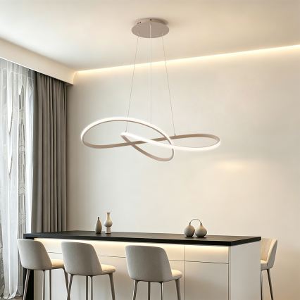 Brilagi - Lámpara colgante regulable LED en cable INFINITY LED/80W/230V 3000-6000K 80x80 cm beige + mando a distancia