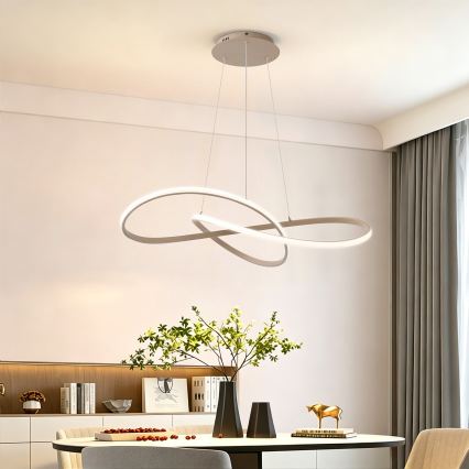 Brilagi - Lámpara colgante regulable LED en cable INFINITY LED/80W/230V 3000-6000K 80x80 cm beige + mando a distancia