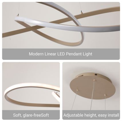 Brilagi - Lámpara colgante regulable LED en cable INFINITY LED/80W/230V 3000-6000K 80x80 cm beige + mando a distancia