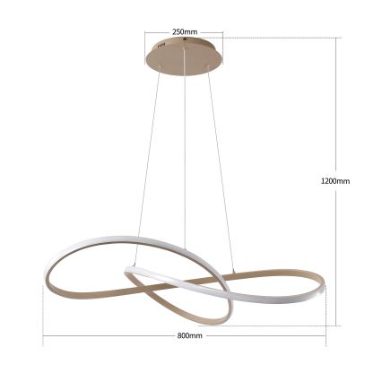 Brilagi - Lámpara colgante regulable LED en cable INFINITY LED/80W/230V 3000-6000K 80x80 cm beige + mando a distancia