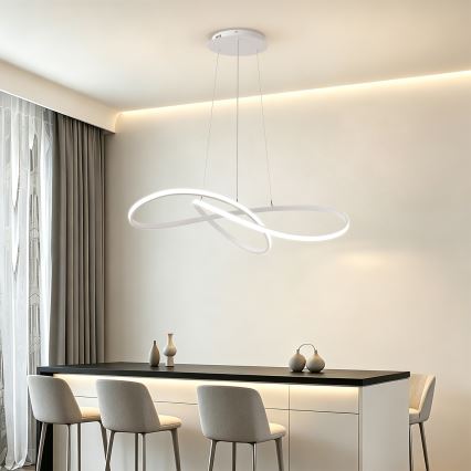 Brilagi - Lámpara colgante LED regulable suspendida por cable INFINITY LED/80W/230V 3000-6000K 80x80 cm blanca + mando a distancia